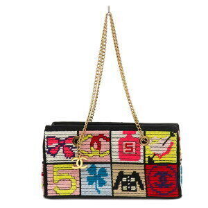 CHANEL on Patchwork Chain Semi Shoulder Bag Coco Mark circa Leather Multicolor